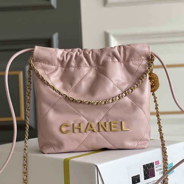 SASOM  bags Chanel 22 Mini Handbag In Shiny Calfskin With Gold-Tone Metal  Pink Check the latest price now!